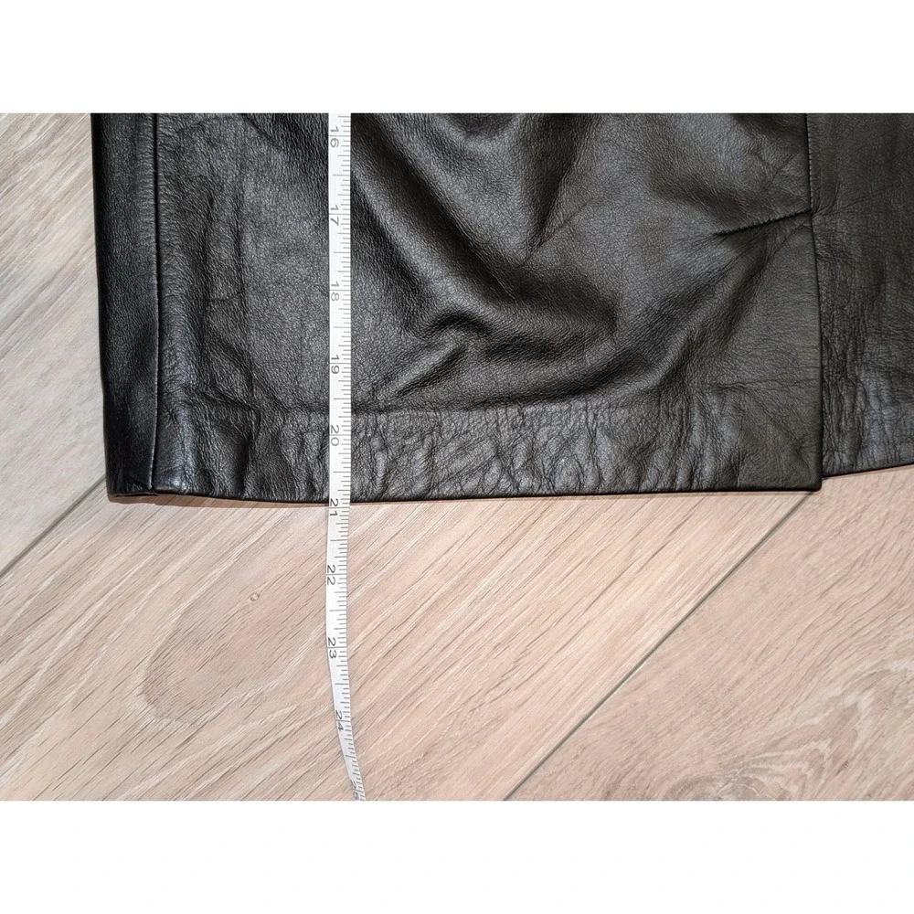 Apostrophe Black Genuine Leather Pencil Skirt High Waisted Size 4 Vintage